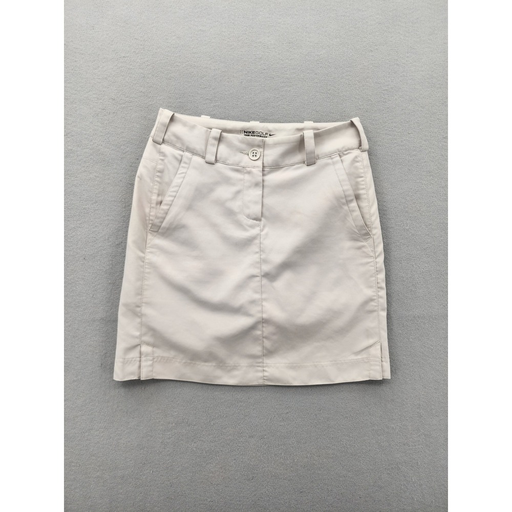 Nike Golf Tour Performance Dri-Fit Skort Tan Beige Athletic Tennis Skirt Size 0
